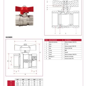 Cấu tạo thông số kích thước Van cửa đồng Itap 118