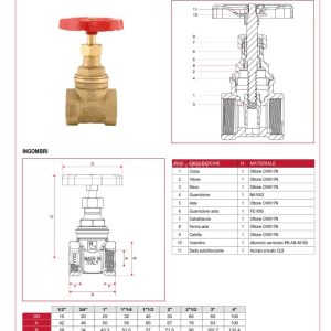 Cấu tạo thông số kích thước Van cửa đồng Itap 156