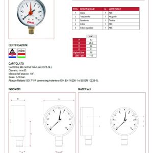 Cấu tạo thông số kích thước đồng hồ ITAP 482