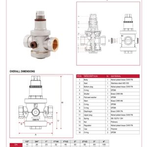 Cấu tạo thông số kích thước van giảm áp ITAP 143